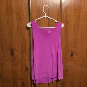 Time and Tru Purple V-Neck Tank Top